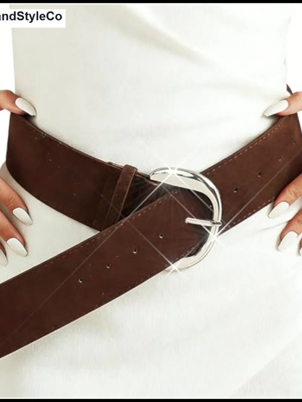 Vintage Suede Wide Belt Chunky Western Belt Women's Leather Belt
